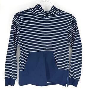 Southern Tide Striped Lightweight Hoodie Navy and White Boys Size L